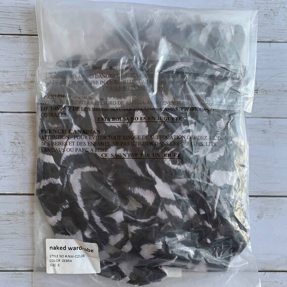 NWT Naked Wardrobe Cutout Wrap Sheer Top in Zebra - Picture 3 of 6